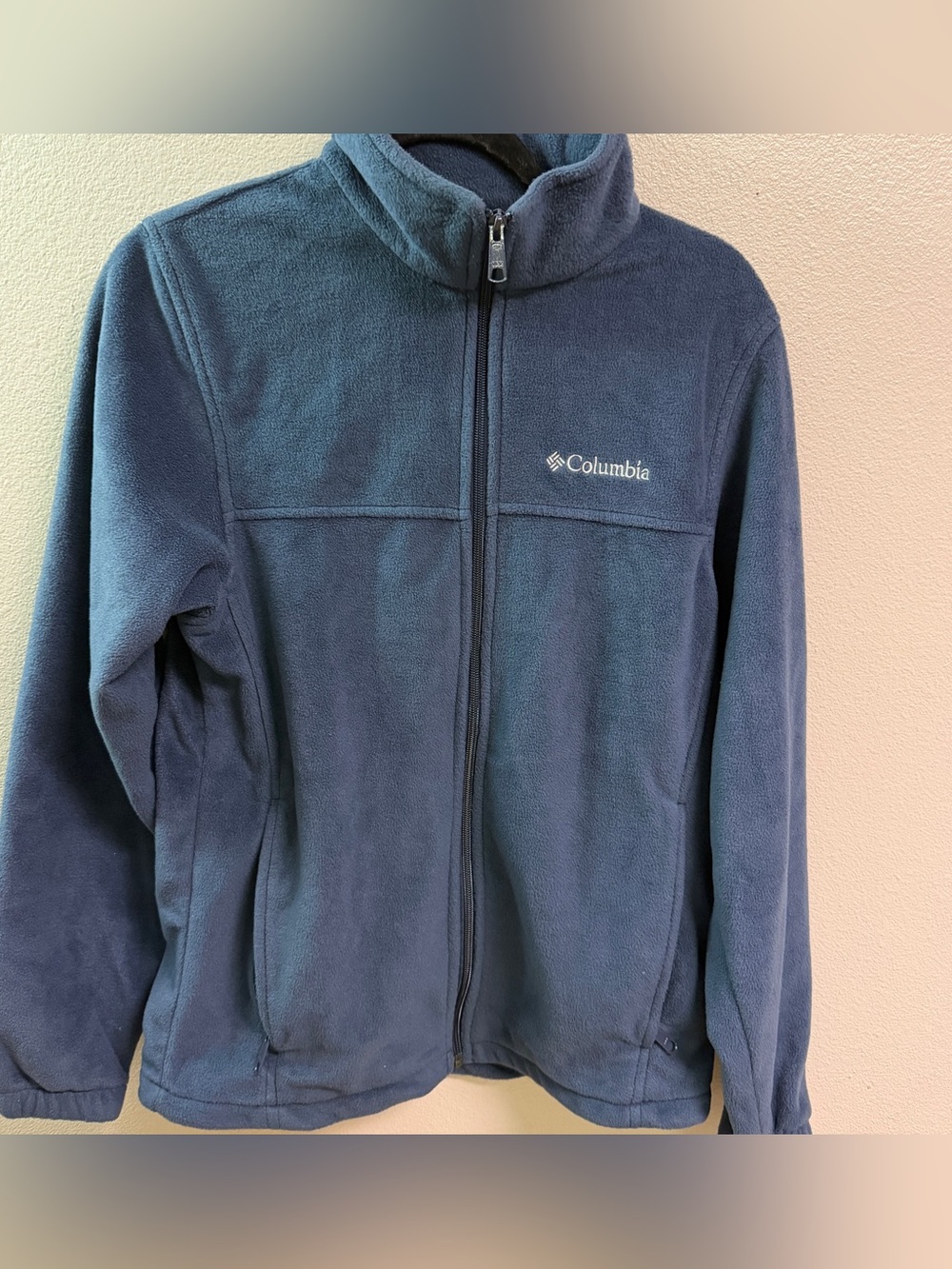 Columbia Men Small Navy Full-Zip Fleece Jacket